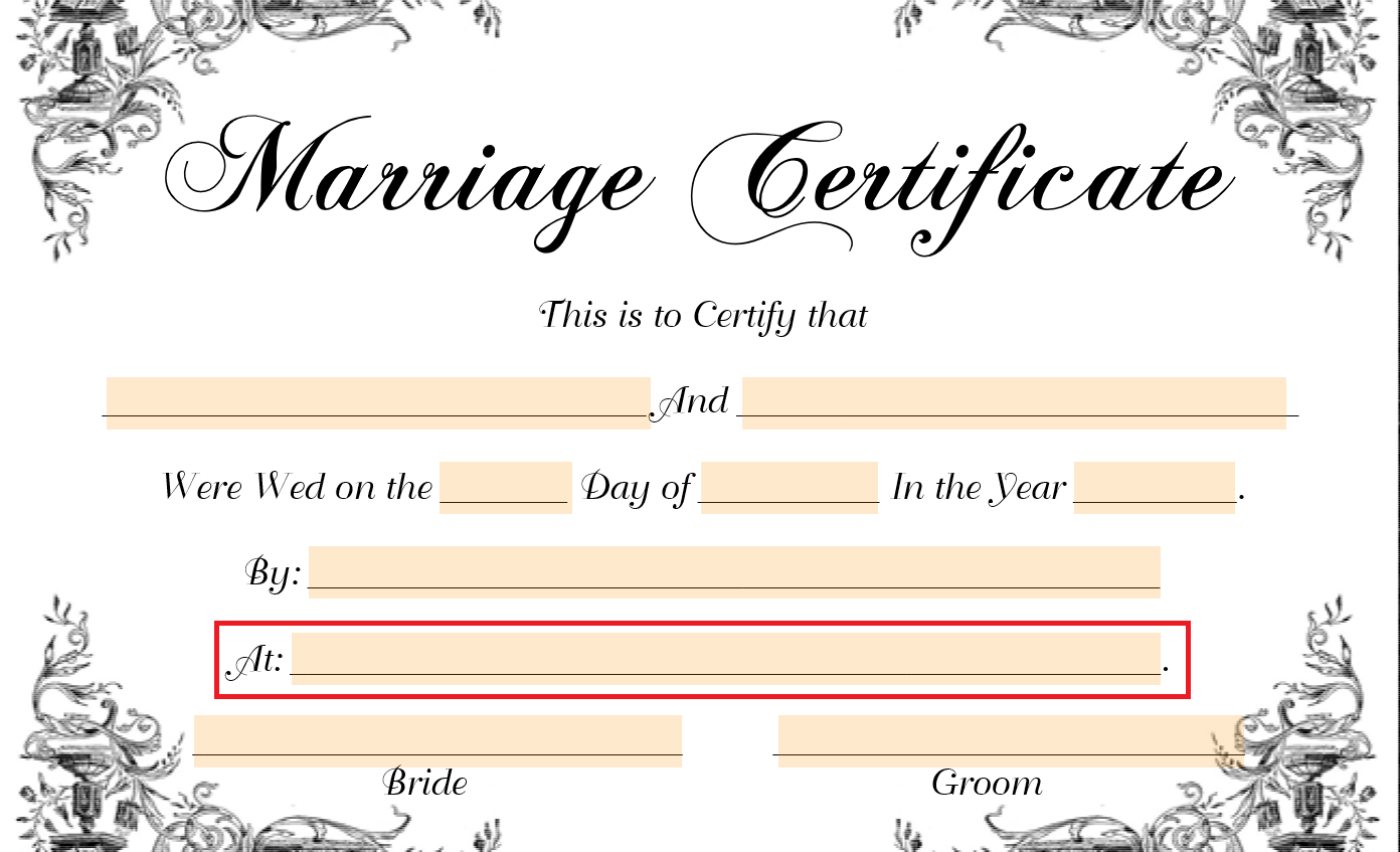 Fake Marriage Certificate